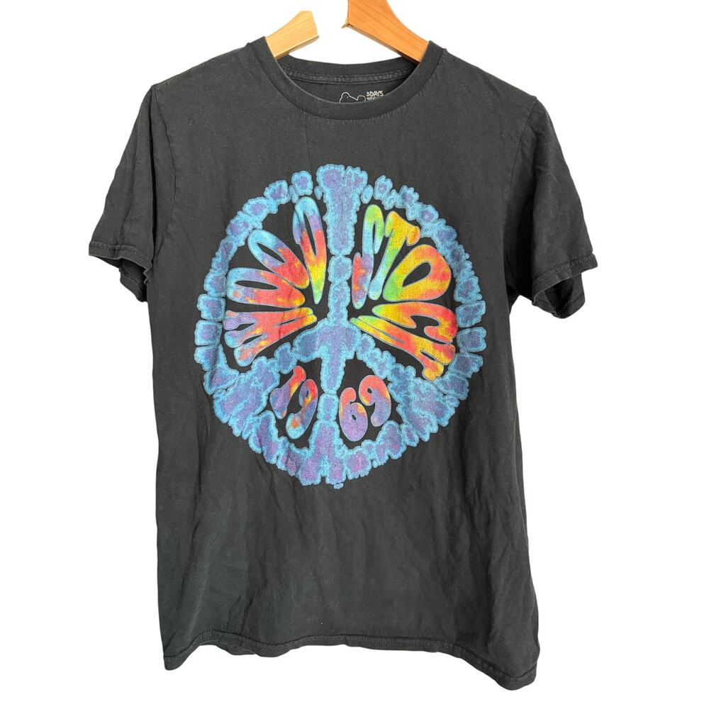 Adults Small Woodstock 1969 T-Shirt Tie Dye Peace Love Music Hippie Festival Tee